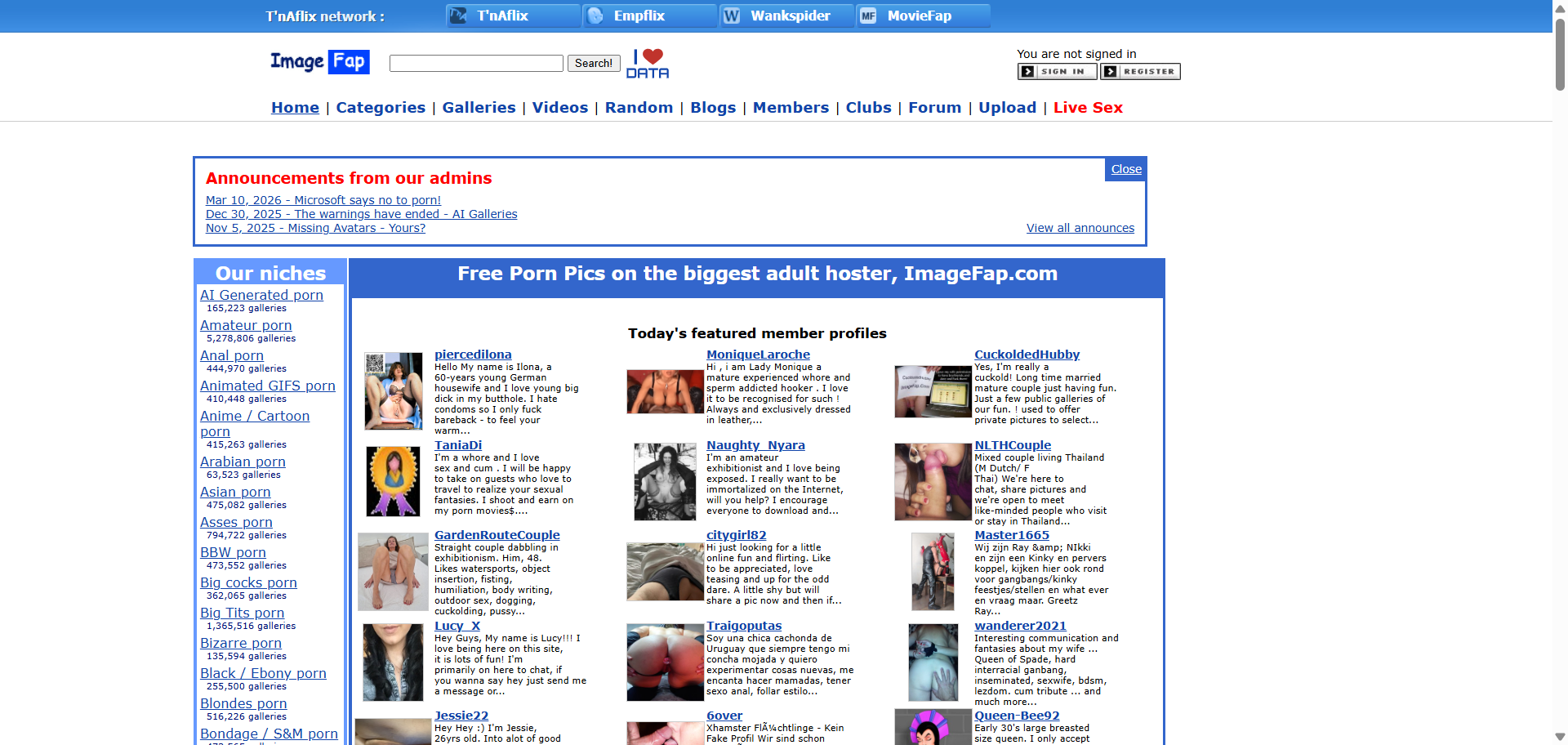 Imagefap screenshot